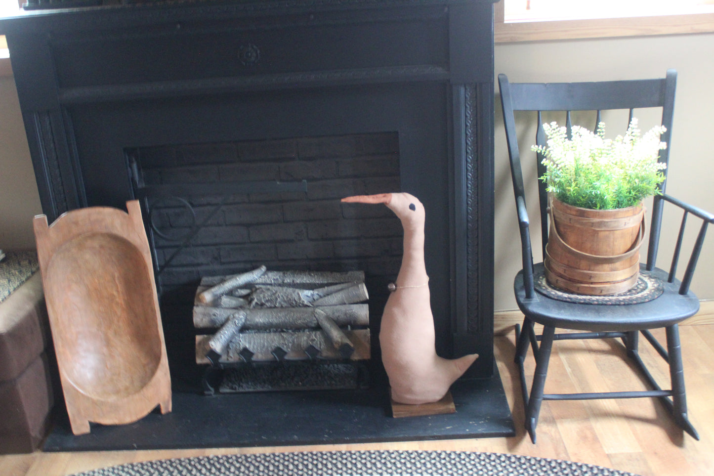 Primitive Large Handmade Goose 25" Tall, Freestanding