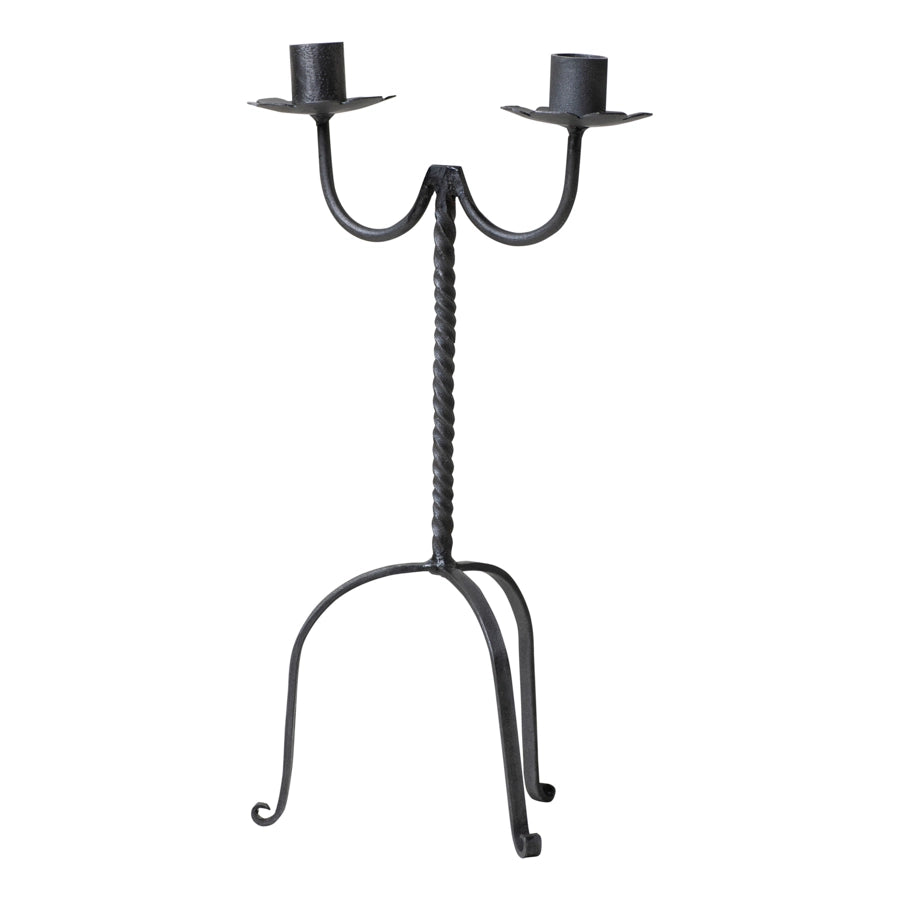Colonial Wrought Iron Double Candle Holder