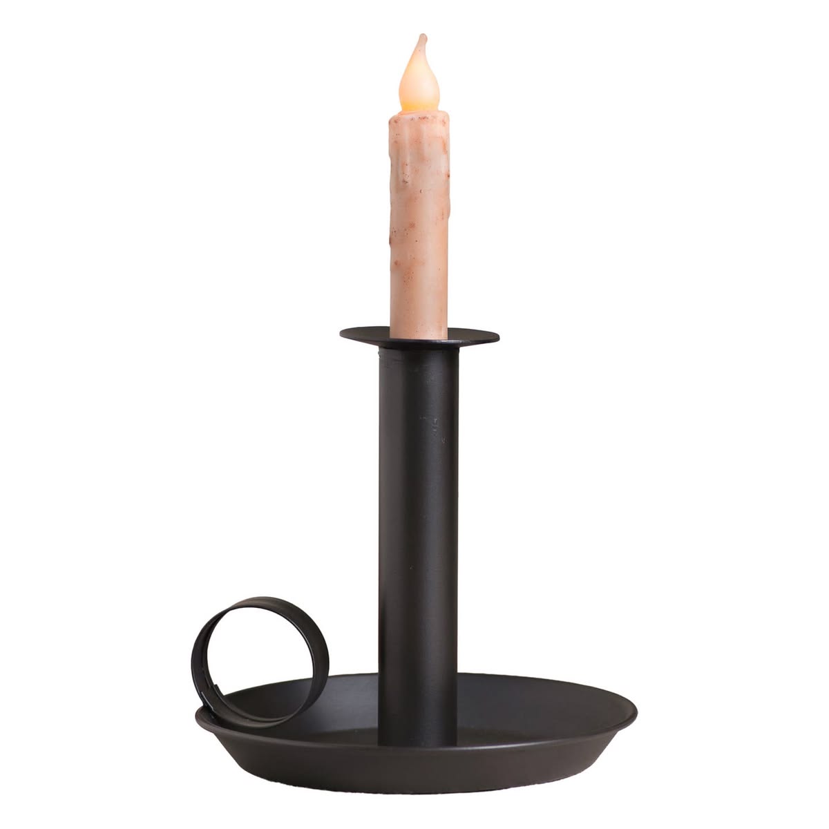 Colonial Raised Large Candle Holder, Rustic Black