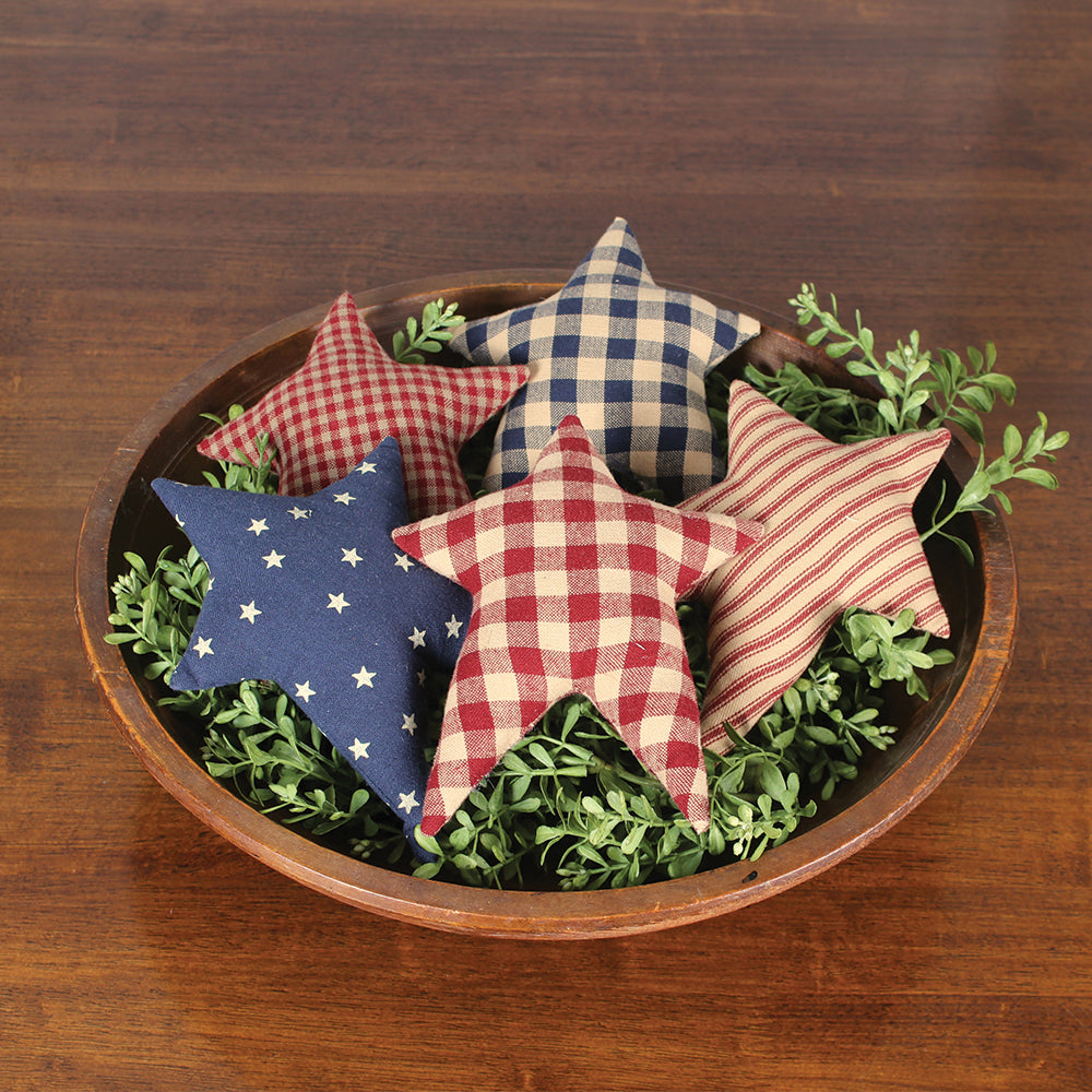 Primitive Country Stars Ornaments or Bowl Fillers Set of 5
