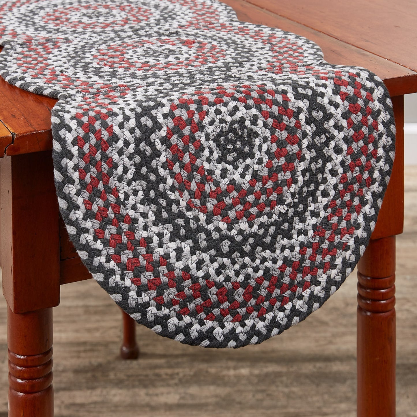 Primitive Farmhouse Braided Table Runner 15"x34"