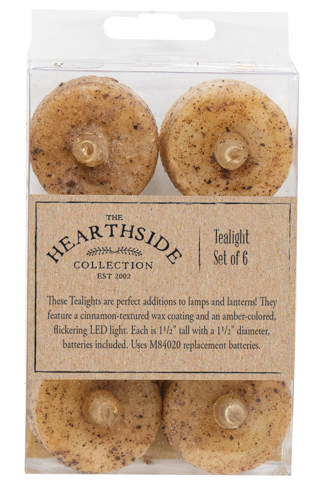 Primitive Tin Roof Tealight Hut Ornament Set/6 with Tealights