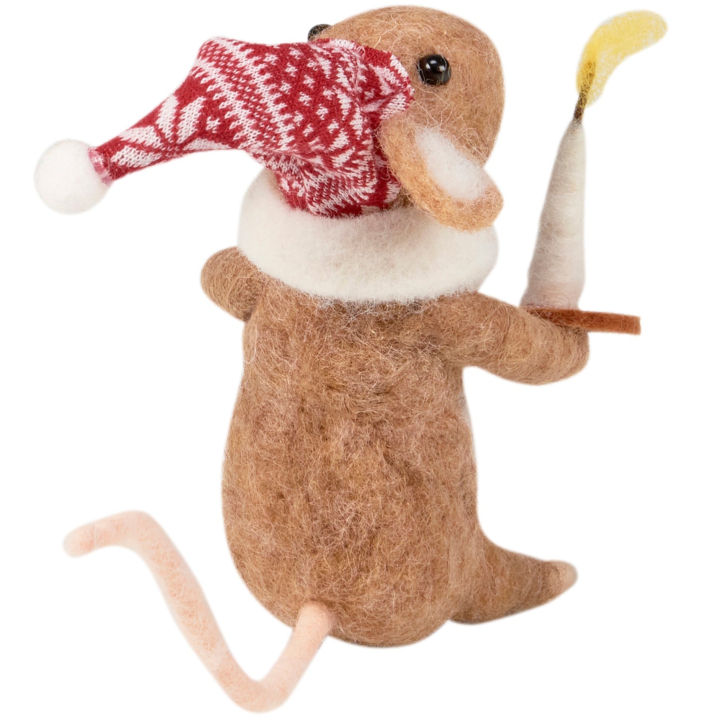 Primitive Felt Ebenezer Mouse with Candlestick