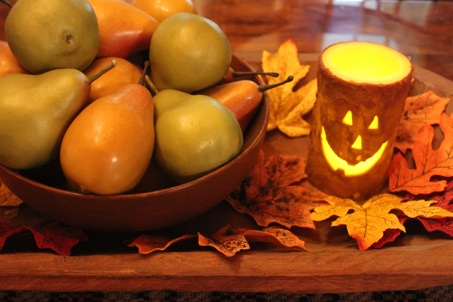 Jack O Lantern Grungy Pillar Candle 6" x 3"