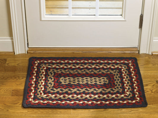 Primitive/Colonial Folk Art Braided Rug. 27" x 45"