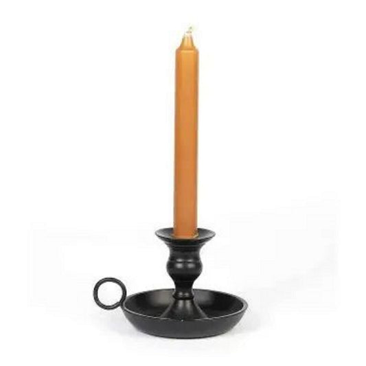 Primitive/Colonial Benton Candle Holder Black