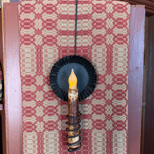 Primitive Cupboard Pan Candle Holder Black 12"