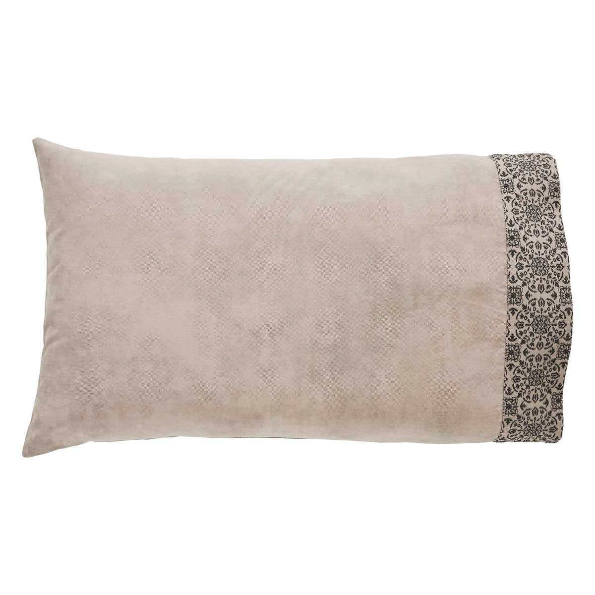 Primitive Colonial Custom House Jacquard Pillow Cases Black/Tan 2Pcs