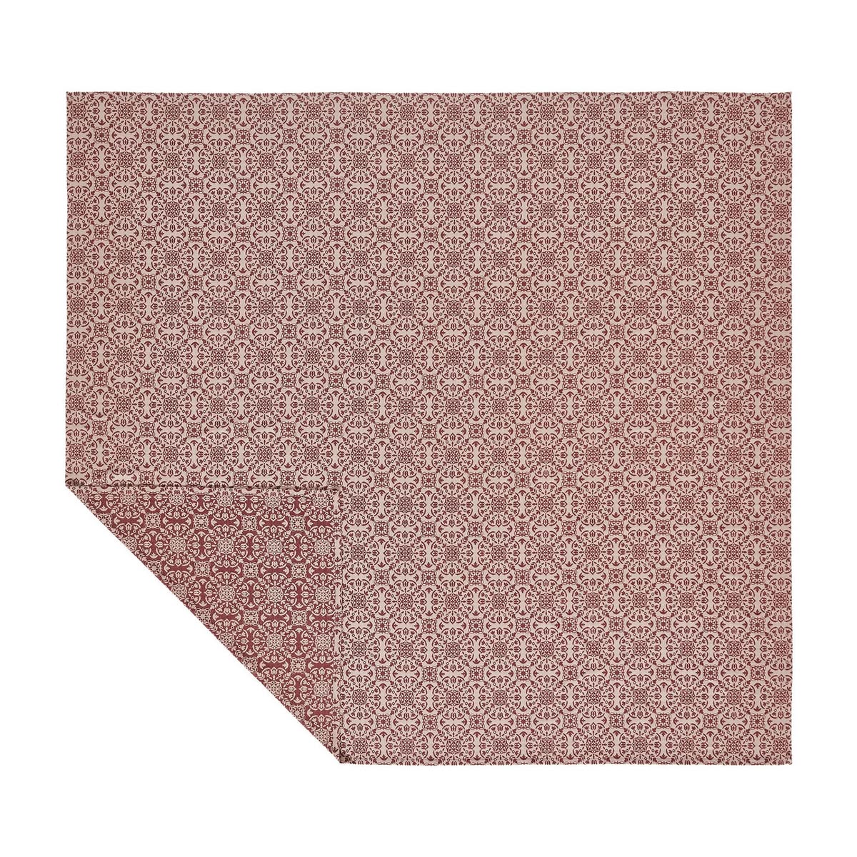 Primitive Colonial Custom House Jacquard King Coverlet Burgundy/Tan