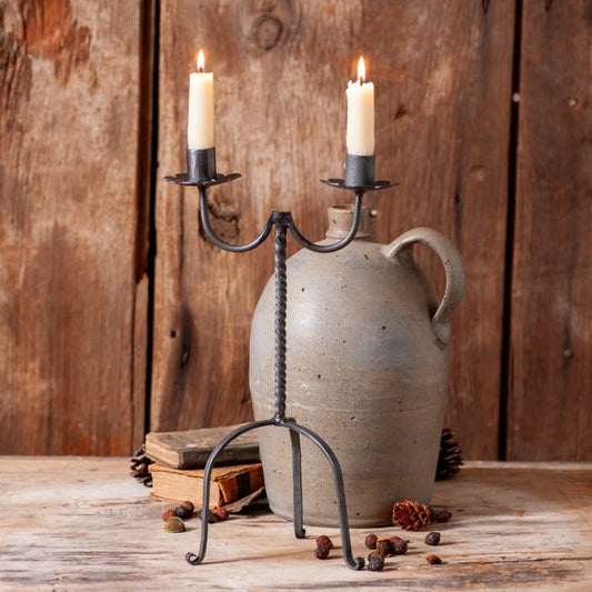 Colonial Wrought Iron Double Candle Holder
