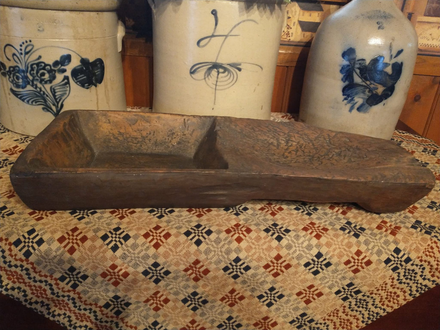Primitive Reproduction Dough Bowl Trencher 25" Long