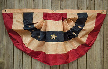 Primitive Americana Flag Bunting 48" x 25"