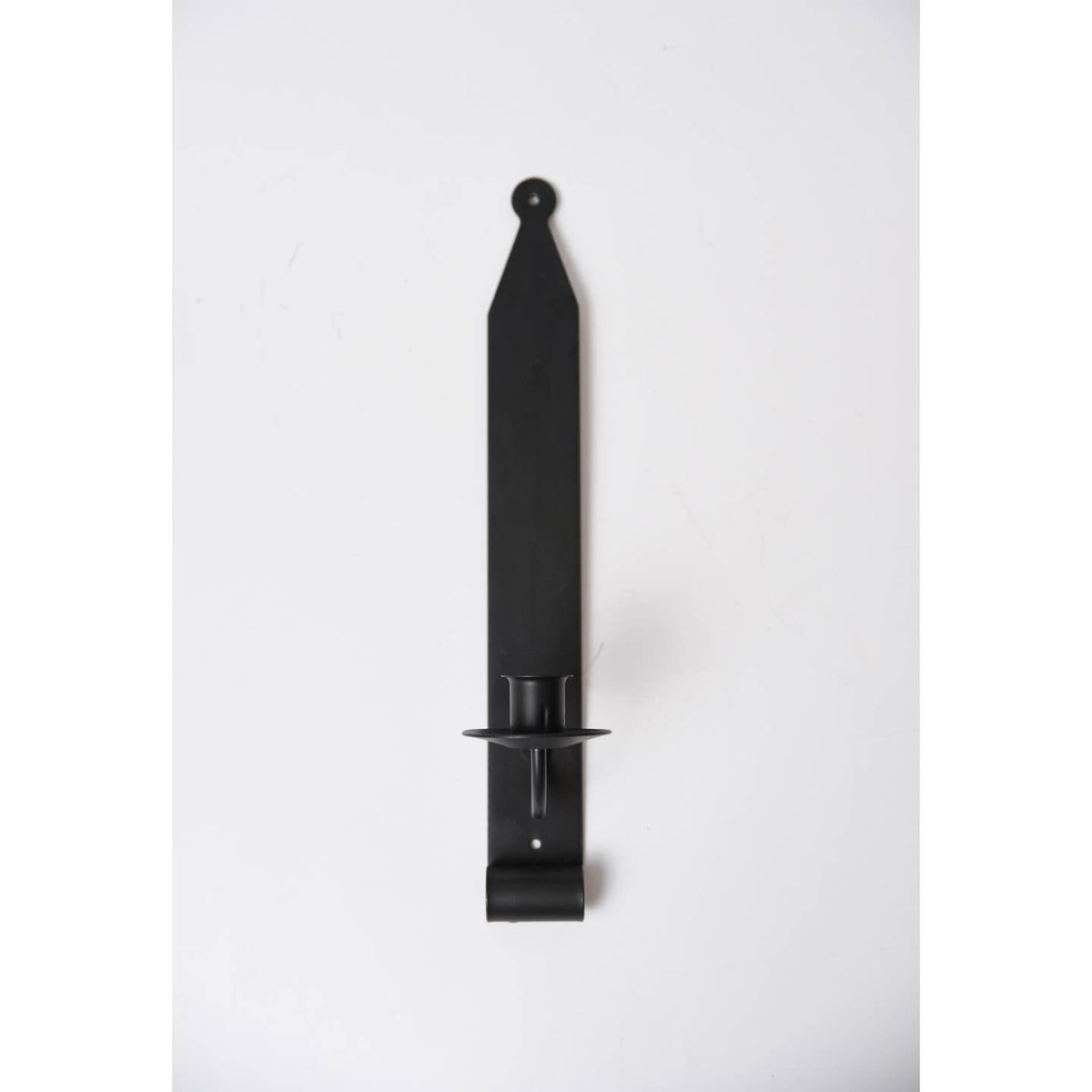 Primitive Hand Crafted Iron Wall Candle Sconce Black