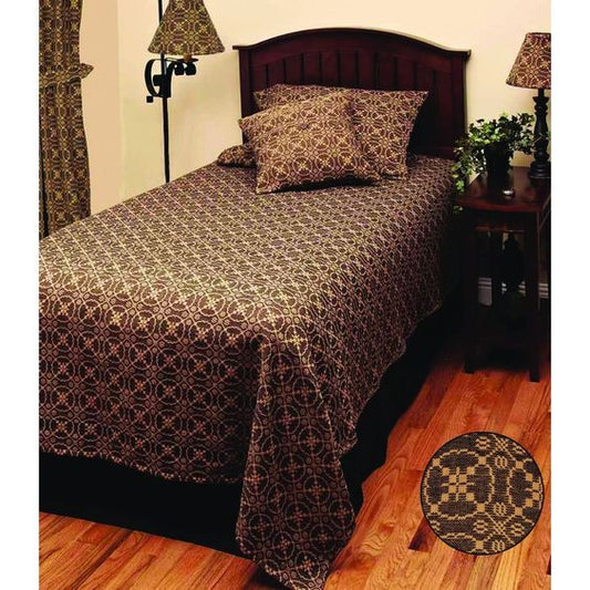 Primitive Marshfield Jacquard Primitive Coverlet Black/Tan King size