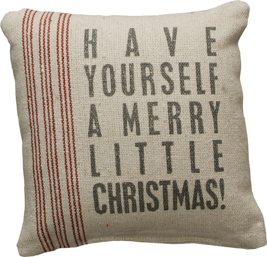 Merry Little Christmas Pillow 8"x8"