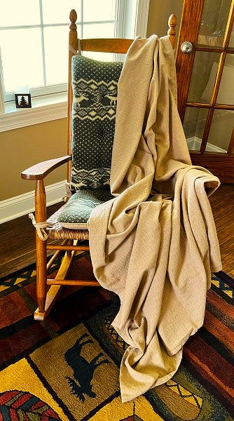 Primitive Packsville Rose Natural Throw Blanket 52"x74"