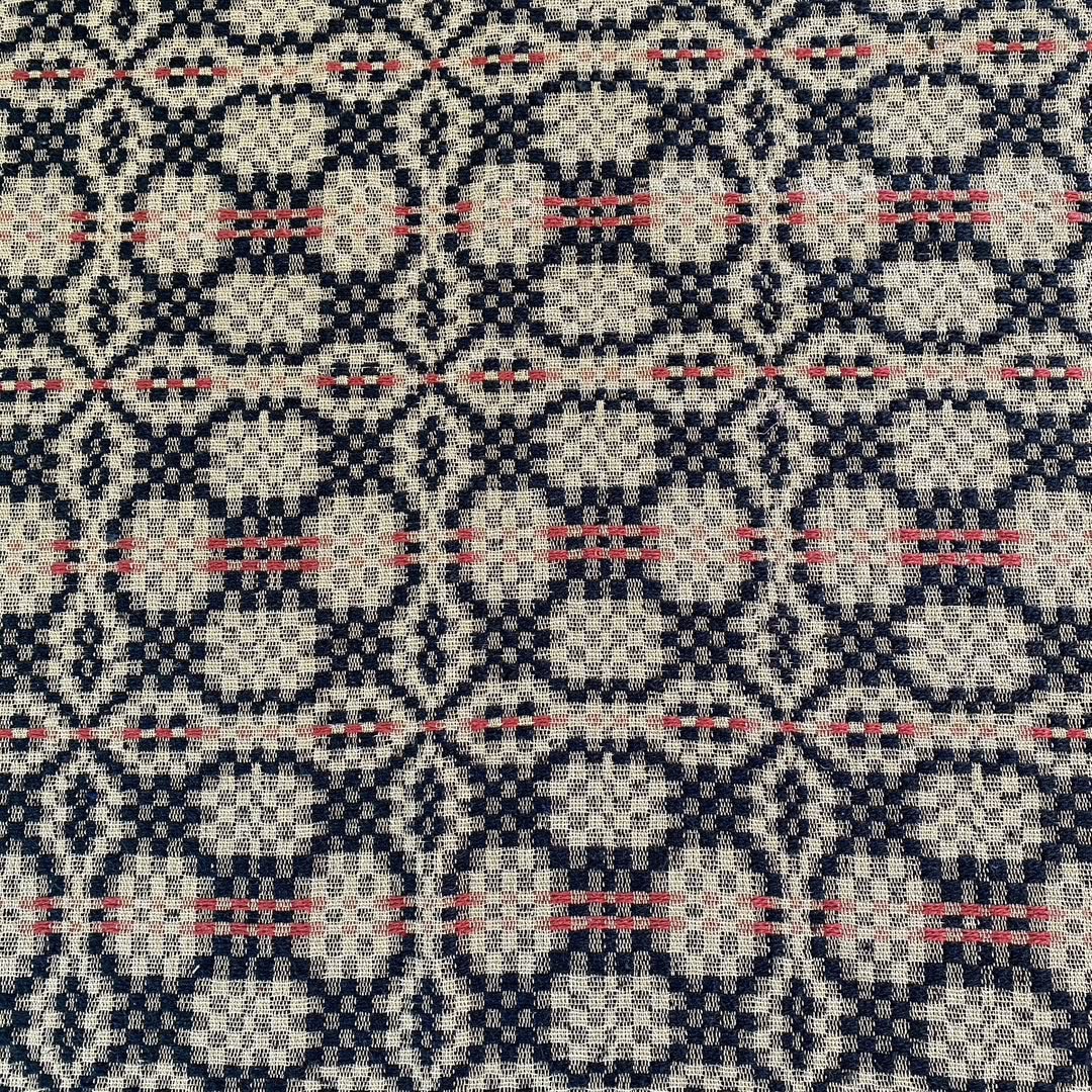 Primitive Colonial Patriots Knot Coverlet Bed Cover King Tan/Black/Red