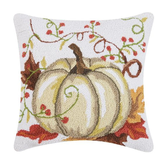 Cream Harvest Pumpkin Hook Pillow 18"x18"