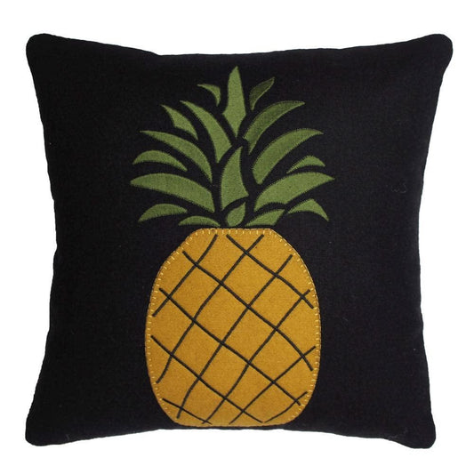Primitive Wool Felt Pineapple Pillow 14"x14"