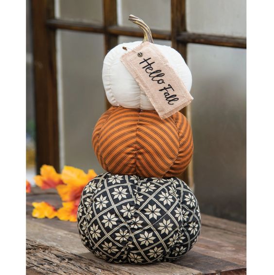 Hello Fall Pumpkin Stack 14" Tall