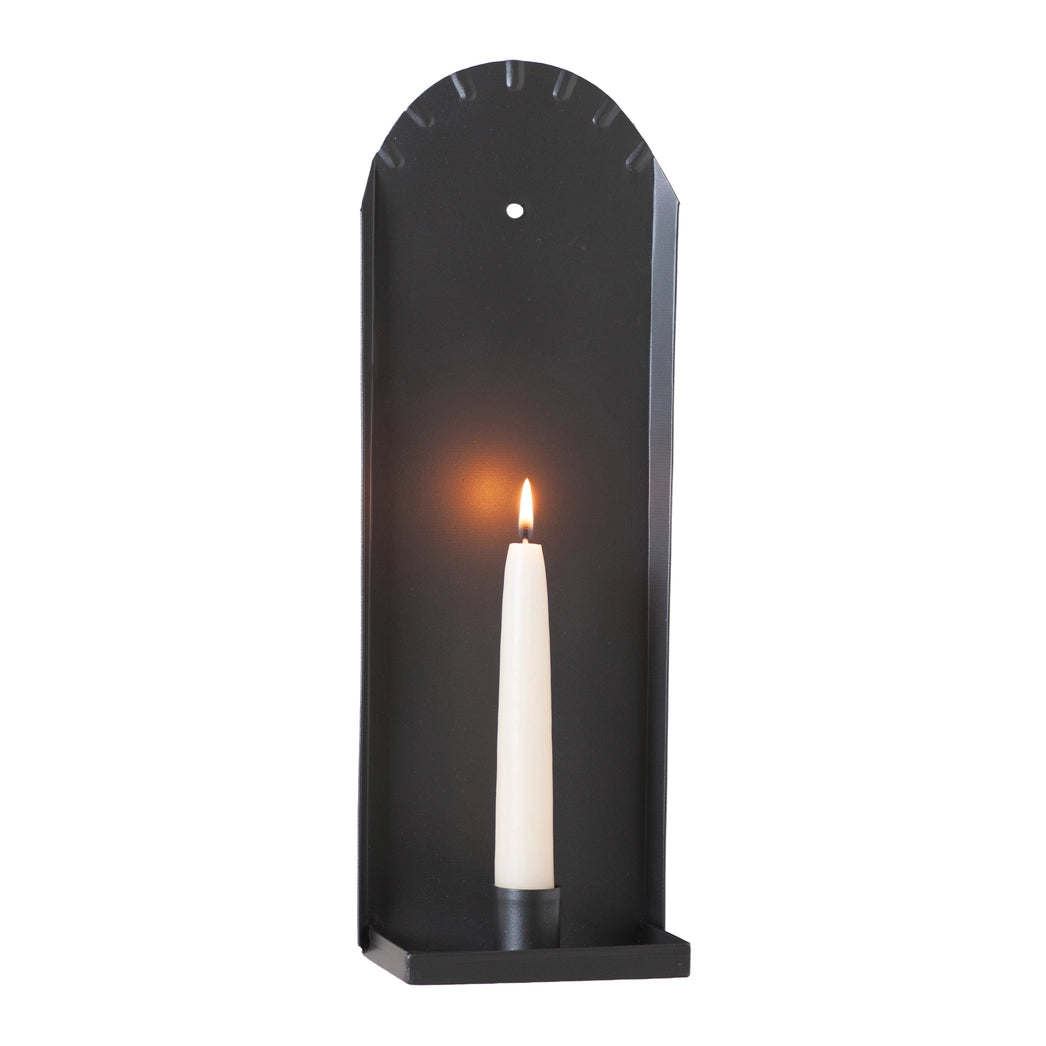 Primitive Colonial Salem Candle Sconce, Black
