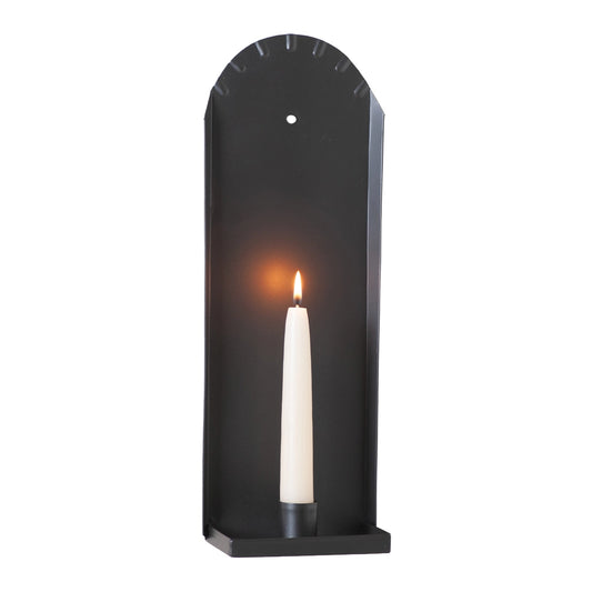 Primitive Colonial Salem Candle Sconce, Black
