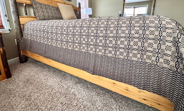 Primitive Colonial Saratoga Coverlet Bed Cover King Size Black/Tan