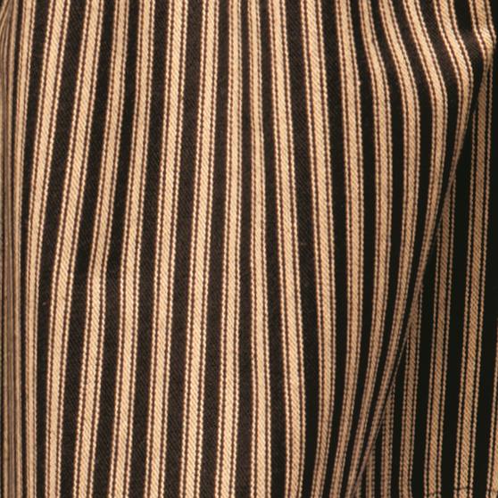 Primitive York Ticking Shower Curtain Black/Tan Stripes