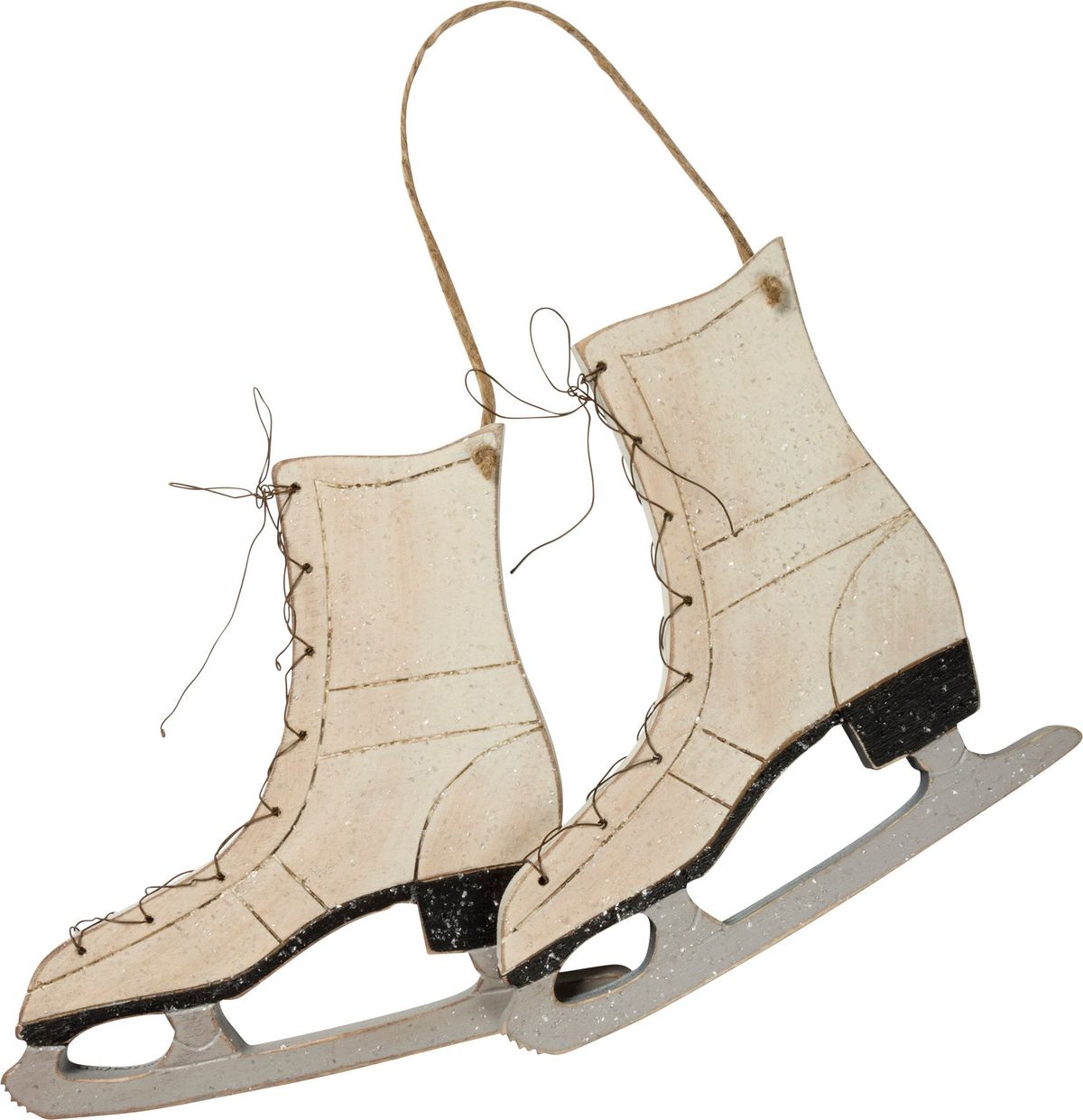 Primitive Carved Pair of Ice Skates Decor