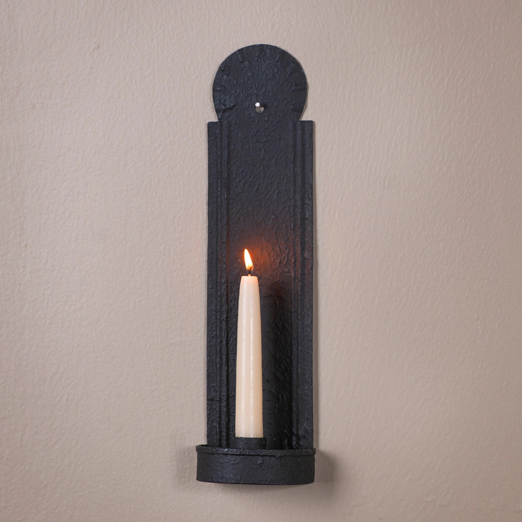 Primitive Colonial Windsor Candle Sconce in Textured Black