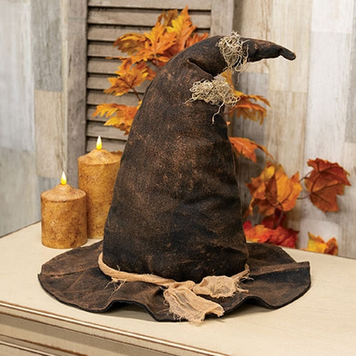 Primitive Grungy Stuffed Witch Hat Sitter 19" Tall