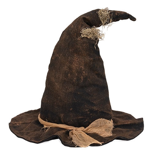 Primitive Grungy Stuffed Witch Hat Sitter 19" Tall